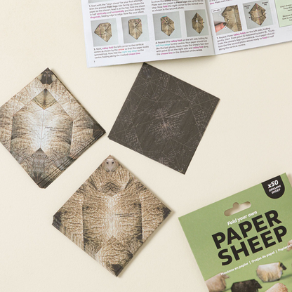 🐑🐄🐦 Fold & Friends™ – 50-Piece Origami Animal Paper Craft Kit