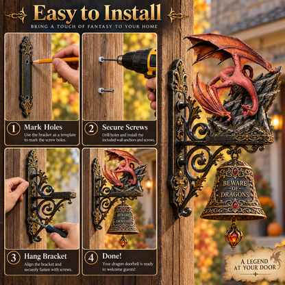 🐉🔥 Caraxes Dragon Guardian Bell – Gothic Fantasy Door Decor