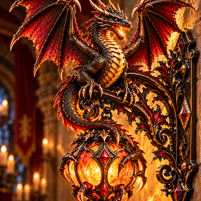 🐉🔥 Dragon Rift Guardian™ Wall Light – Medieval Ember Dragon Sconce