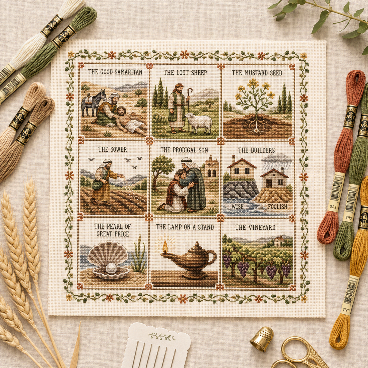 ✝️ Jesus Story Cross Stitch Kit – Biblical Moments DIY Embroidery Collection 🧵✨