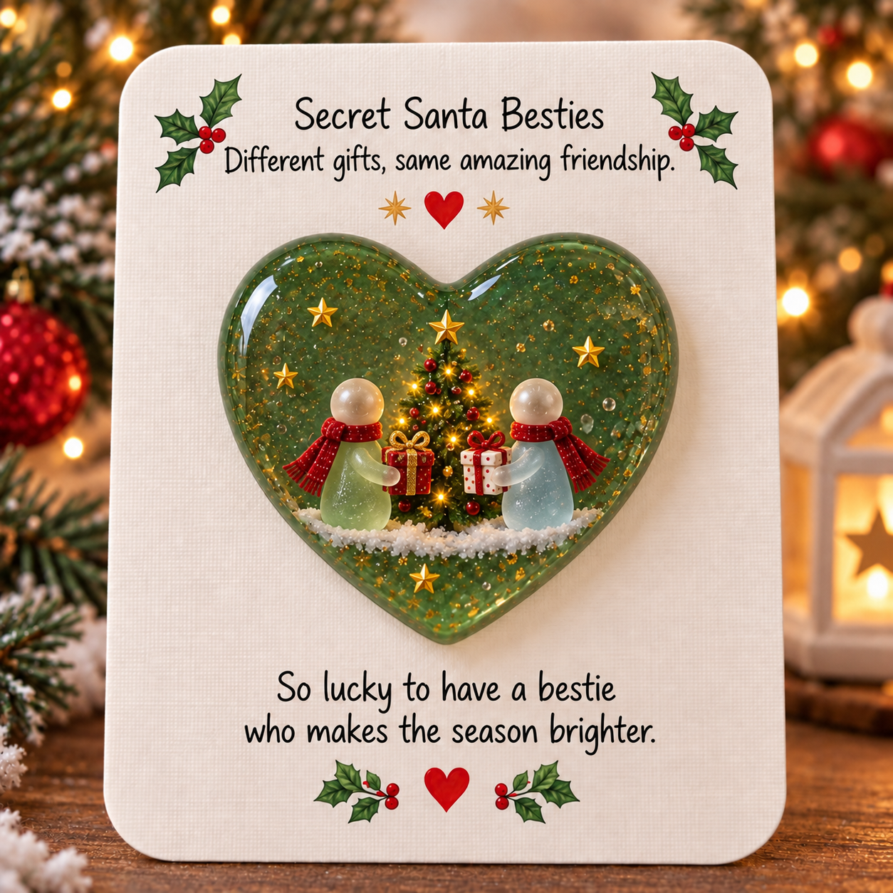 🔥Buy 3, Get 1 Free-❤️🎄 Christmas Besties Story Heart Keepsake Collection ✨🎁