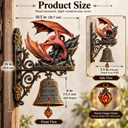 🐉🔥 Caraxes Dragon Guardian Bell – Gothic Fantasy Door Decor