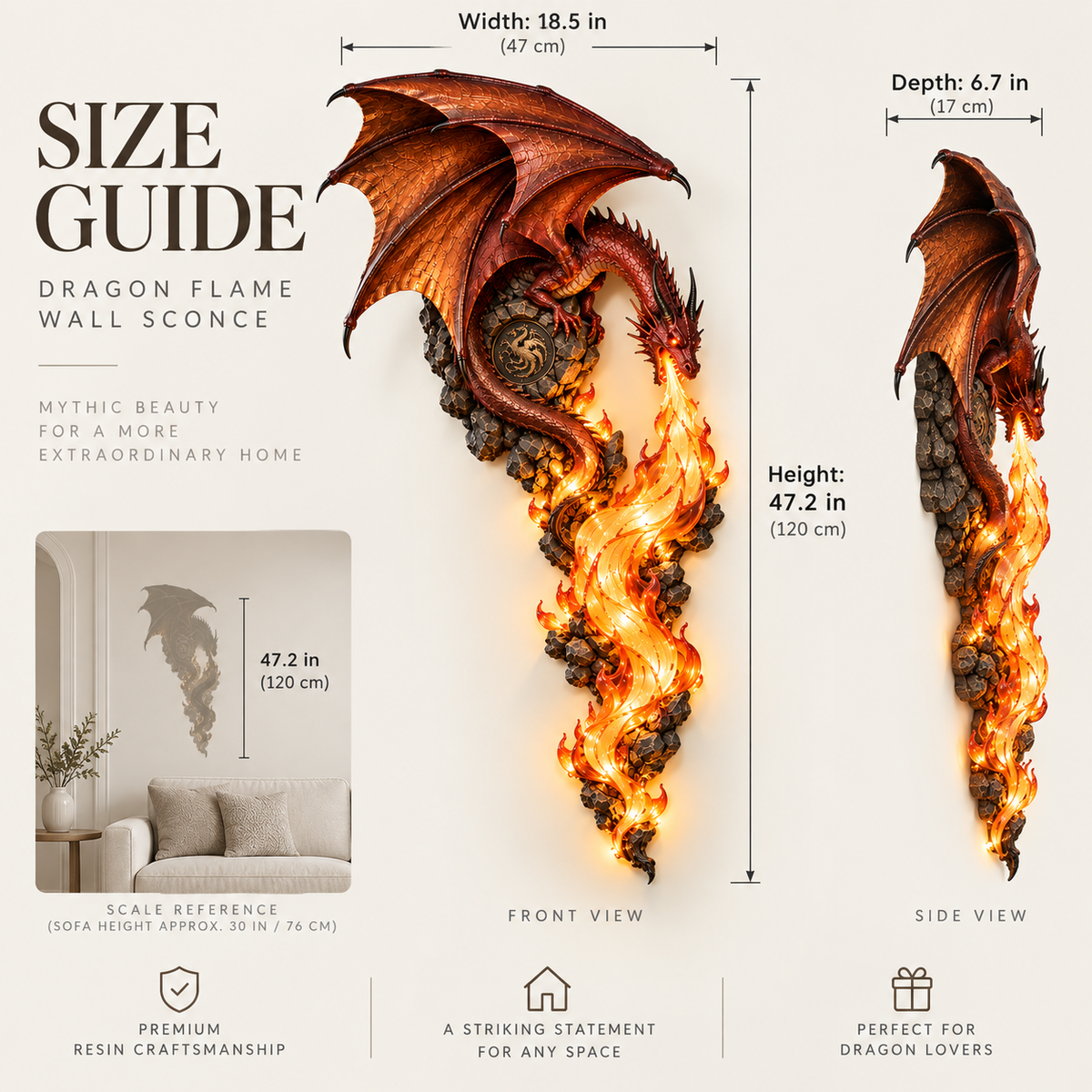 Dragonfire Guardian warm flame light detail