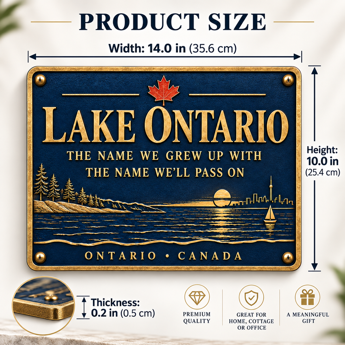 🍁 Lake Ontario Legacy Metal Wall Sign | The Name We Grew Up With 🌊