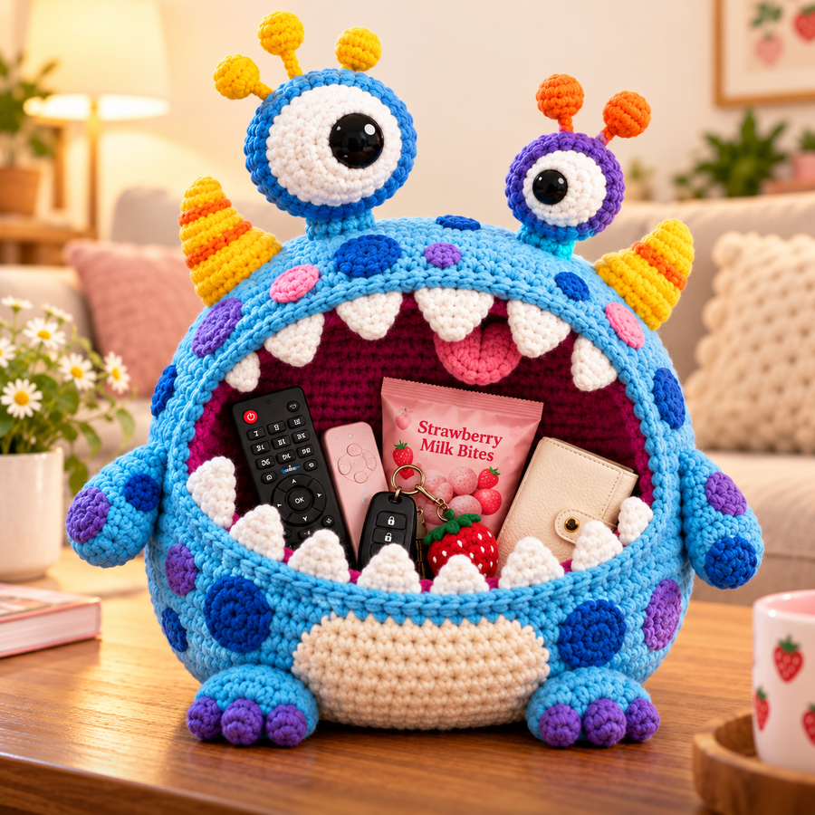 Blue Googly Snack Monster