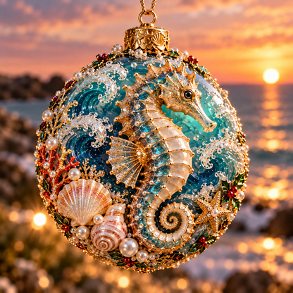 🌊🎄 Coastal Christmas Ocean Legends™ – 3D Marine Life Ornament Collection