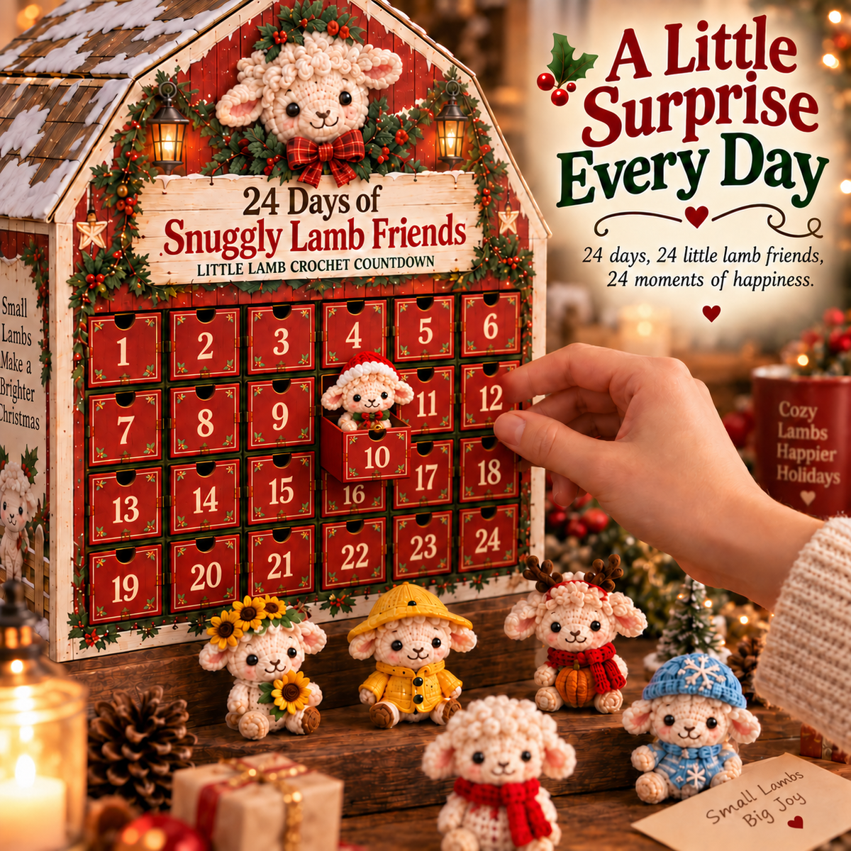 🐑🎄 24 Days of Snuggly Lamb Friends™ – Crochet Advent Calendar