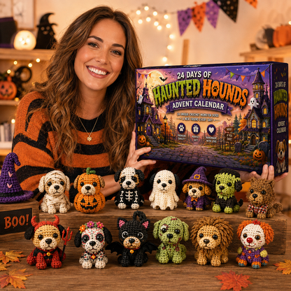 👻🐾 24 Days of Haunted Hounds – Halloween Crochet Dog Advent Calendar 🎃