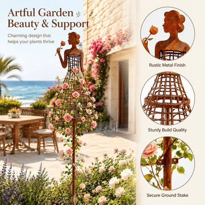 💃Rust-Style Female Dress Plant Climbing Trellis - Outdoor Garden Decor