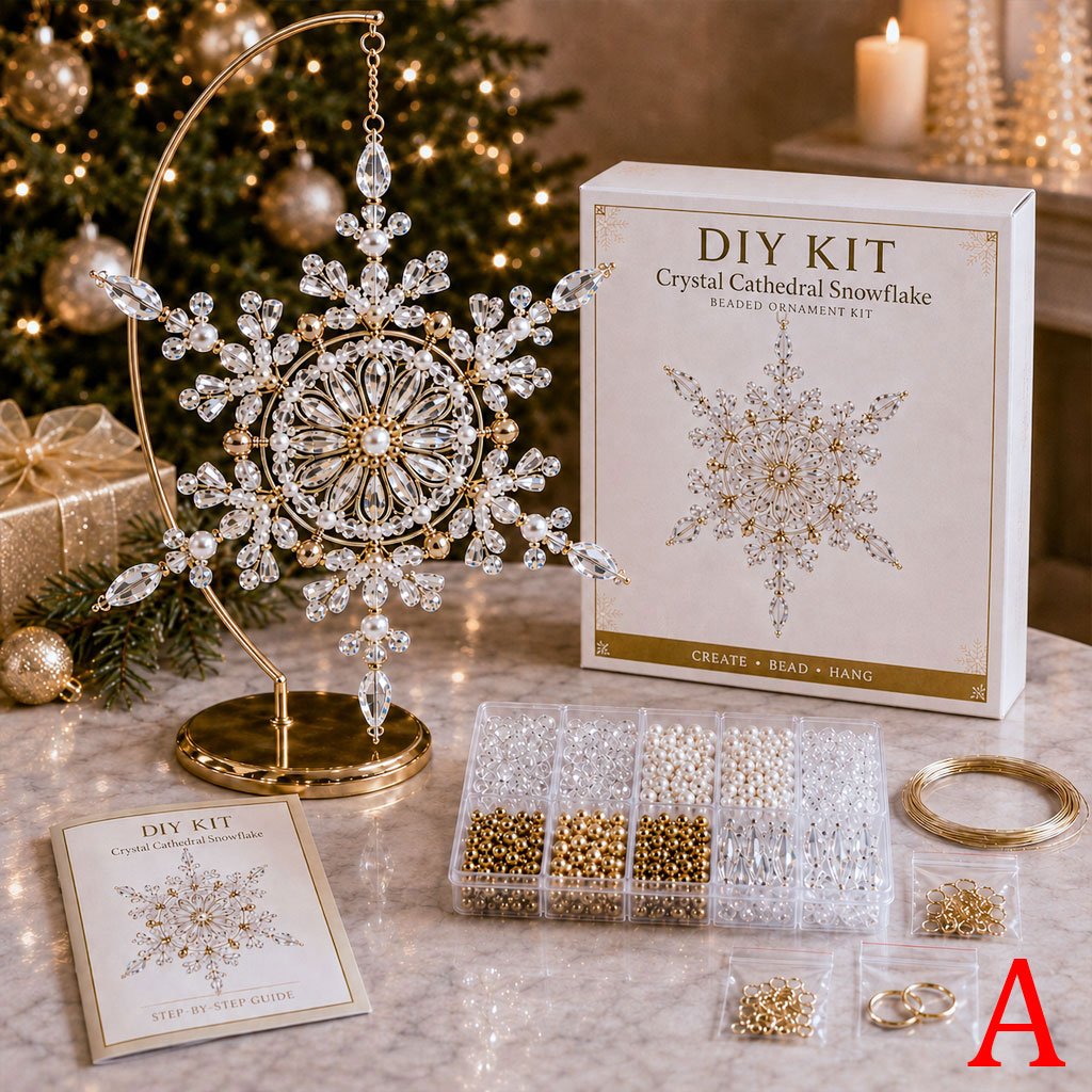 🎁Buy 3Get 1 Free❄️ DIY Crystal Beaded Snowflake Ornament Kit – Christmas Craft Decoration