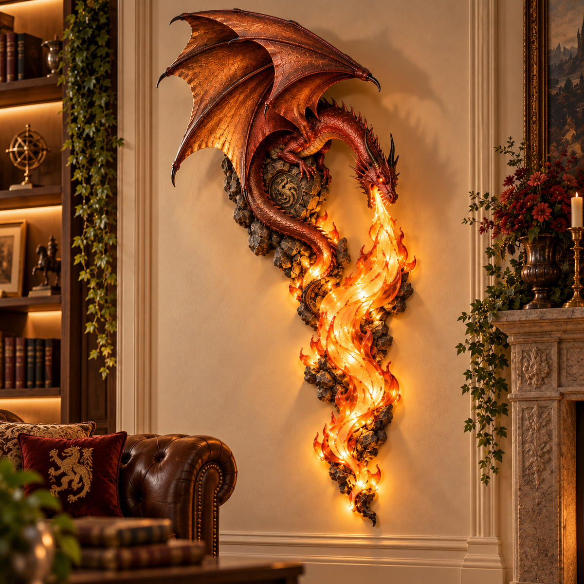 Dragonfire Guardian fantasy room wall decor