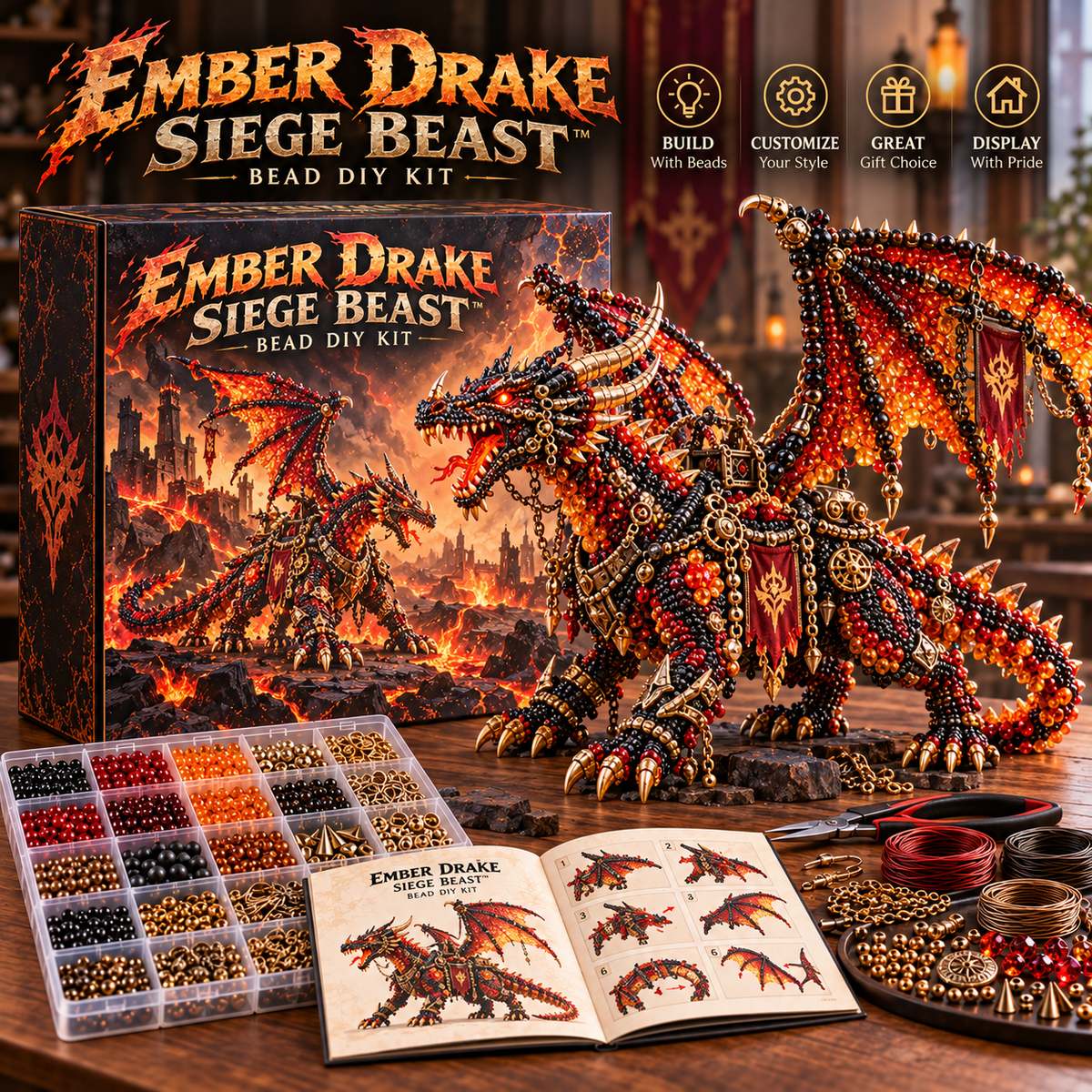 🐲⚔️ Primal Beast Riders™ Bead DIY Kit Collection – Build Your Own Legendary War Beasts