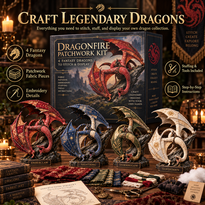 🐉 Dragonfire Fantasy Dragon Patchwork Kit ✨