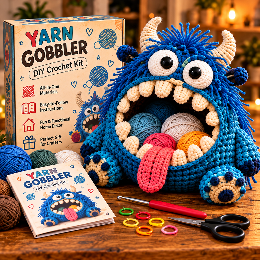 Silly Blue Yarn Gobbler