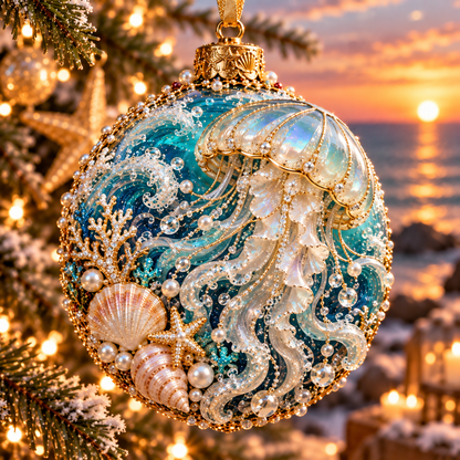 🌊🎄 Coastal Christmas Ocean Legends™ – 3D Marine Life Ornament Collection