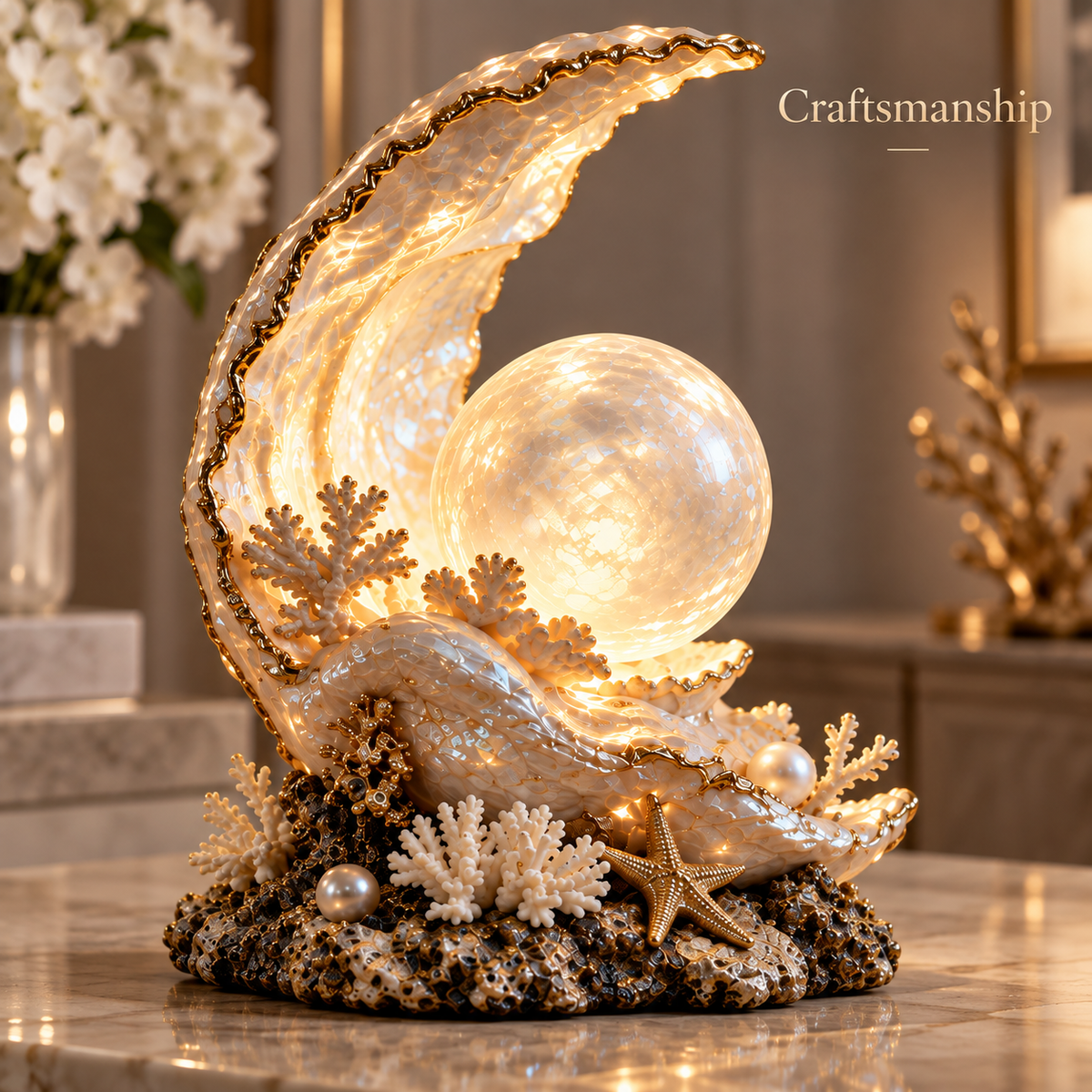 🌊🌙 Pearl Eclipse™ — Moonlit Ocean Projection Lamp ✨