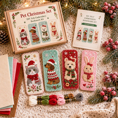 ⏳ Last Day 49% OFF – 🎄 DIY Felt Embroidery Bookmark Kit