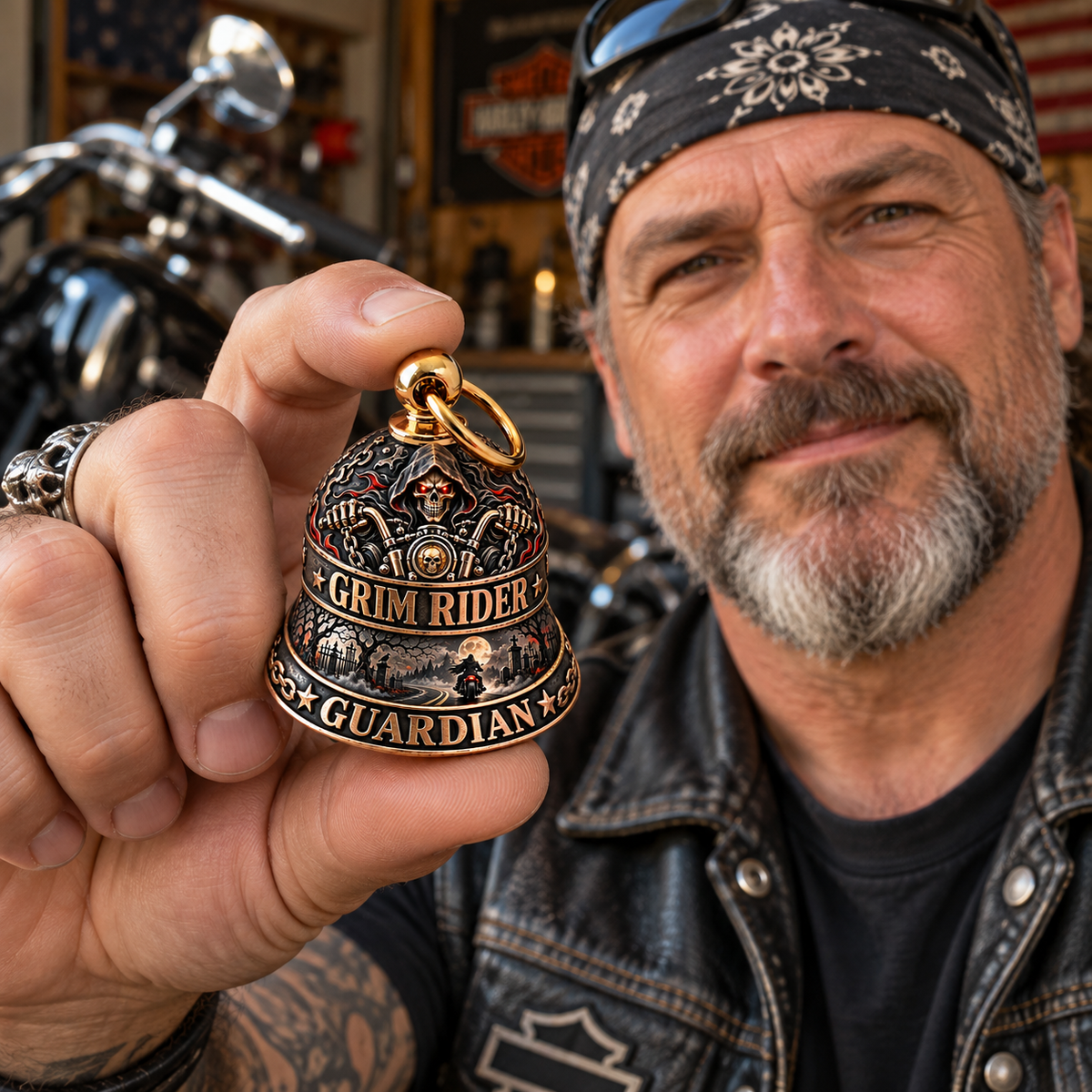 Guardian Bell gift for a motorcycle rider