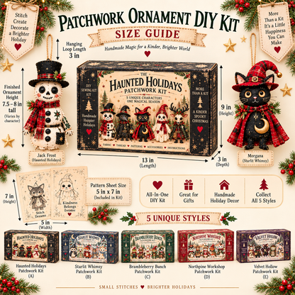 ✨ Christmas Patchwork Character DIY Kit™ – Create Your Own Handmade Holiday Friends 🎁🧵