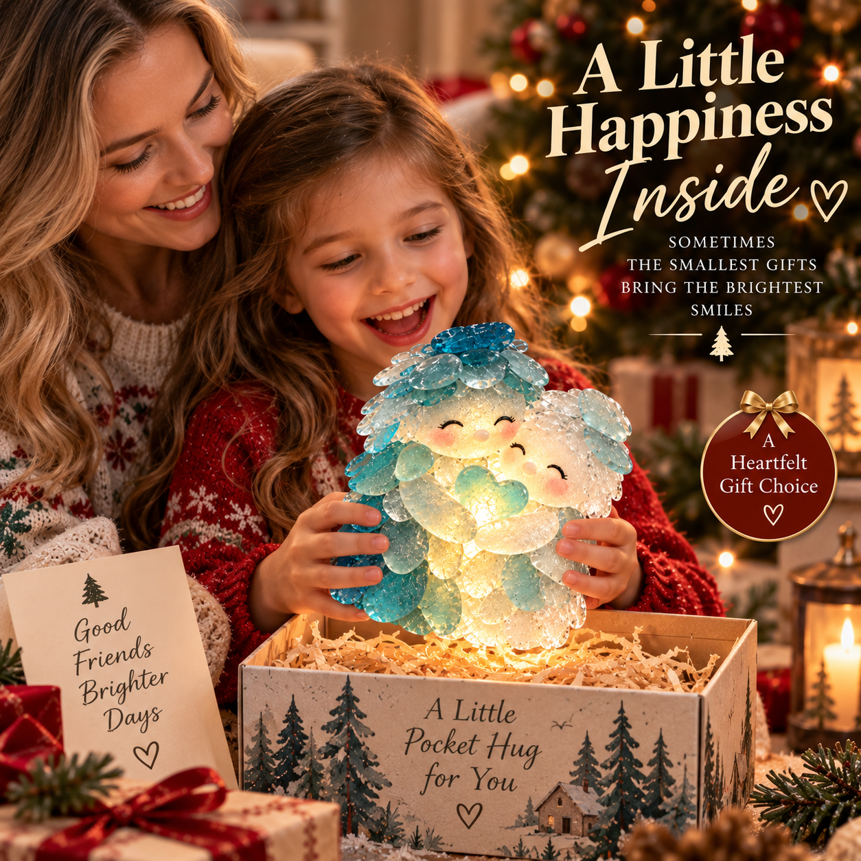Child Opening Friendship Hug Gift