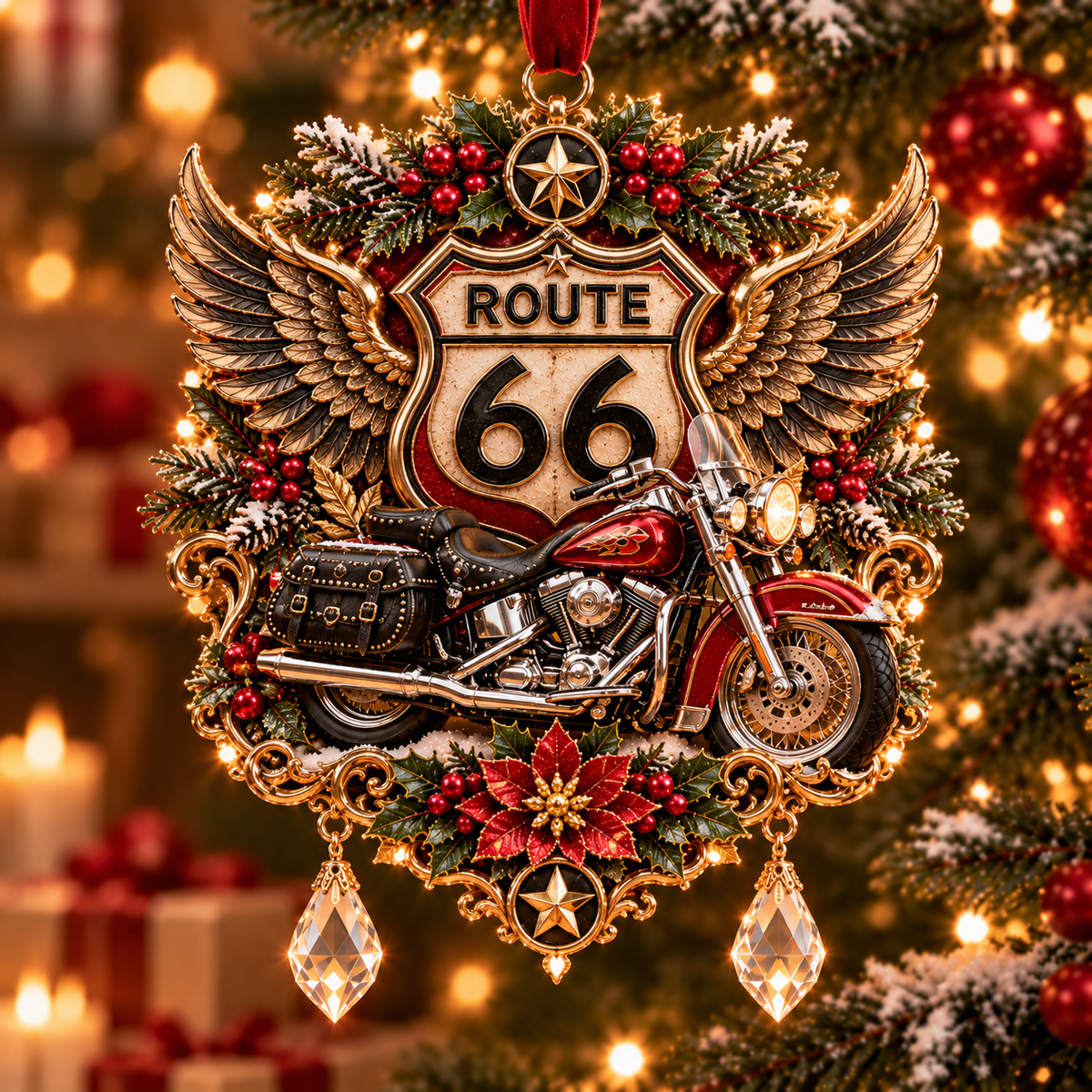 Motorcycle Christmas Ornament Collection – Biker Rider Holiday Tree Decor 🏍️🎄