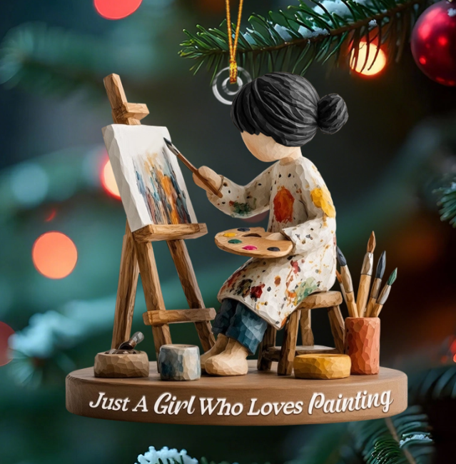 Hobby Christmas Ornament for Her – Painting, Baking, Knitting & Music Collection