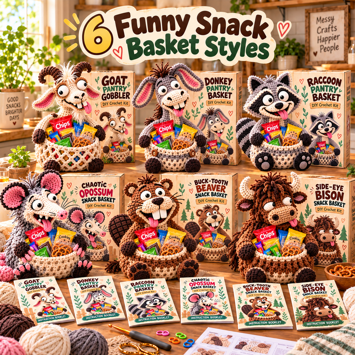 Snack Attack Squad functional crochet snack basket