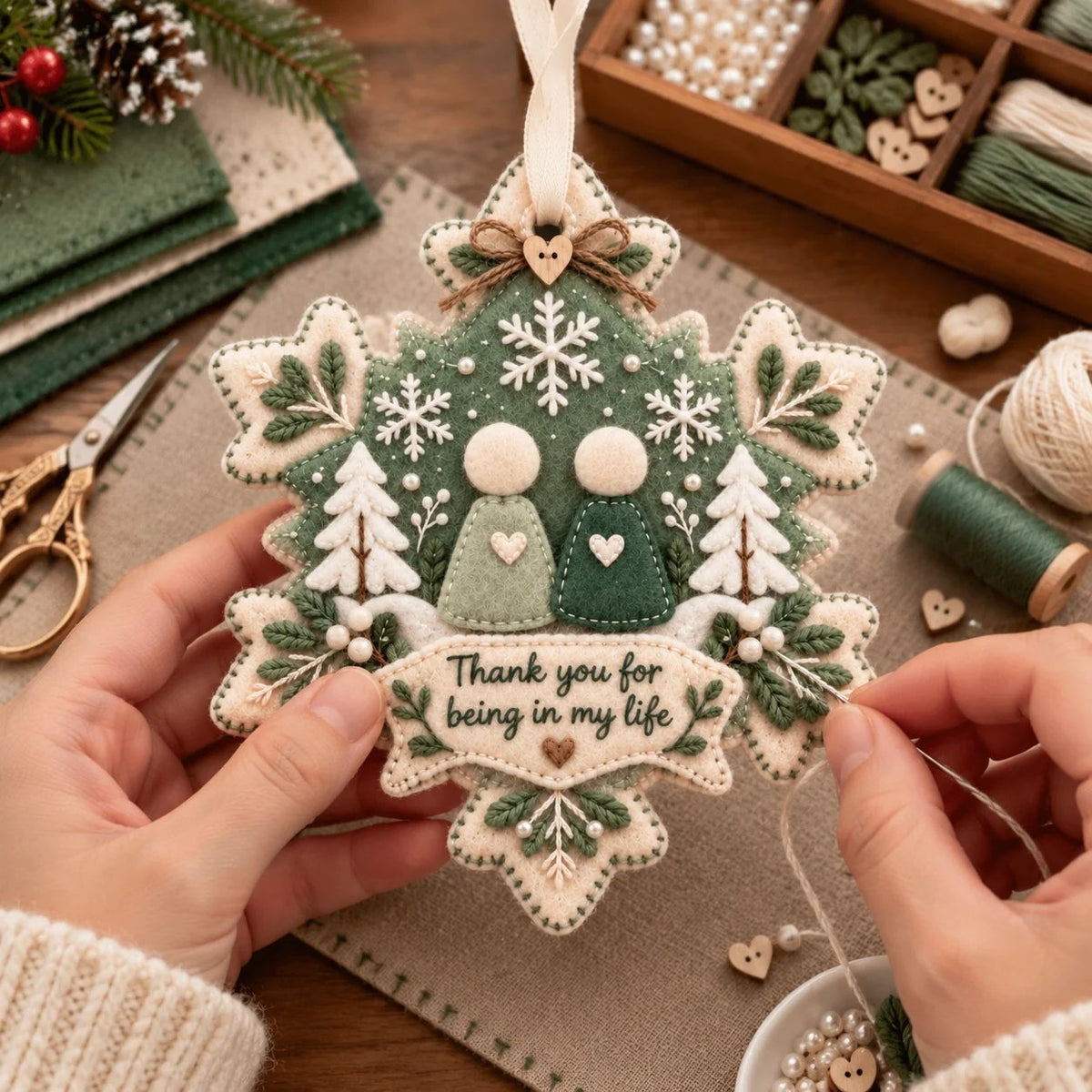 🔥Last Day 50% OFF- 🎄 Handcrafted Felt Christmas Keepsake Ornament | A Meaningful Gift for Someone Special