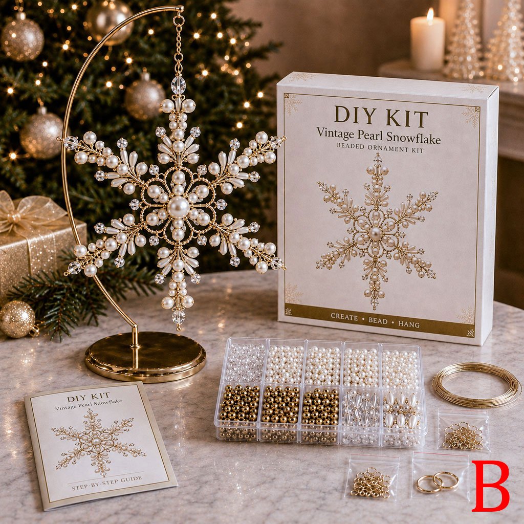 🎁Buy 3Get 1 Free❄️ DIY Crystal Beaded Snowflake Ornament Kit – Christmas Craft Decoration