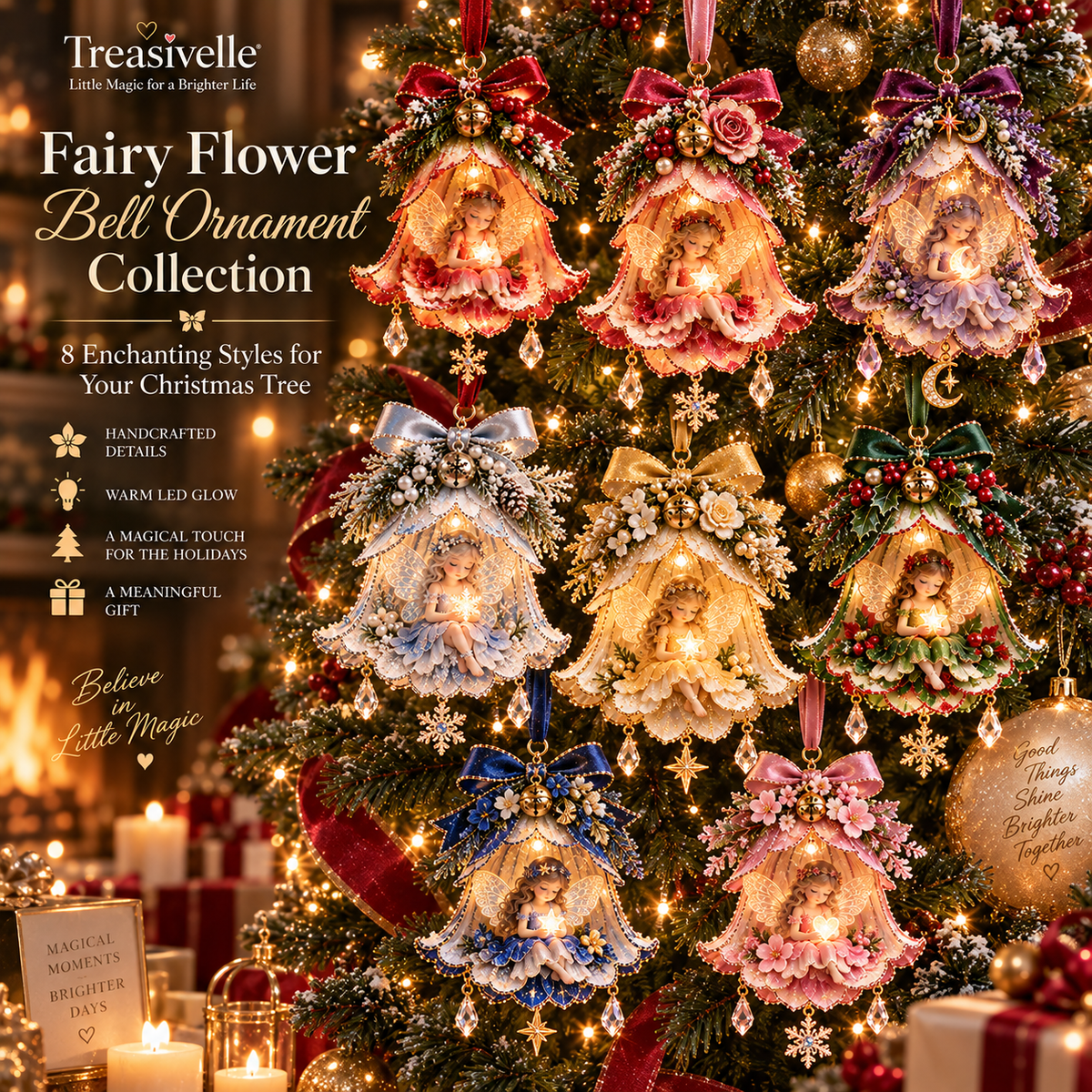 Enchanted Fairy Bell Christmas Ornament collection