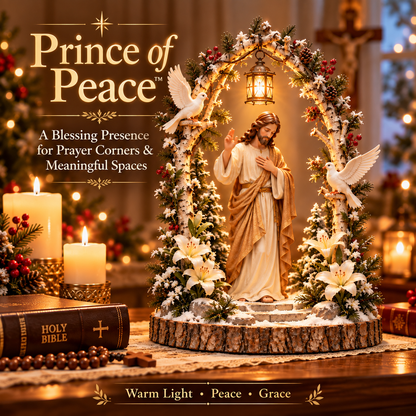 🕊️✨ Prince of Peace™ — Lighted Jesus Blessing Arch with Doves & Lilies 🙏