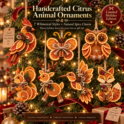 🍊🎄 Handcrafted Citrus Woodland Christmas Ornament Collection