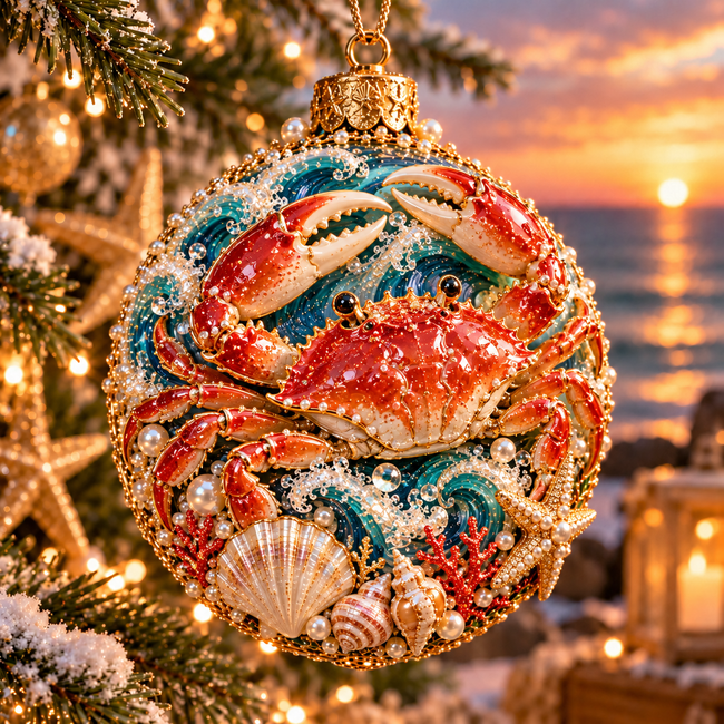 Crab ocean ornament