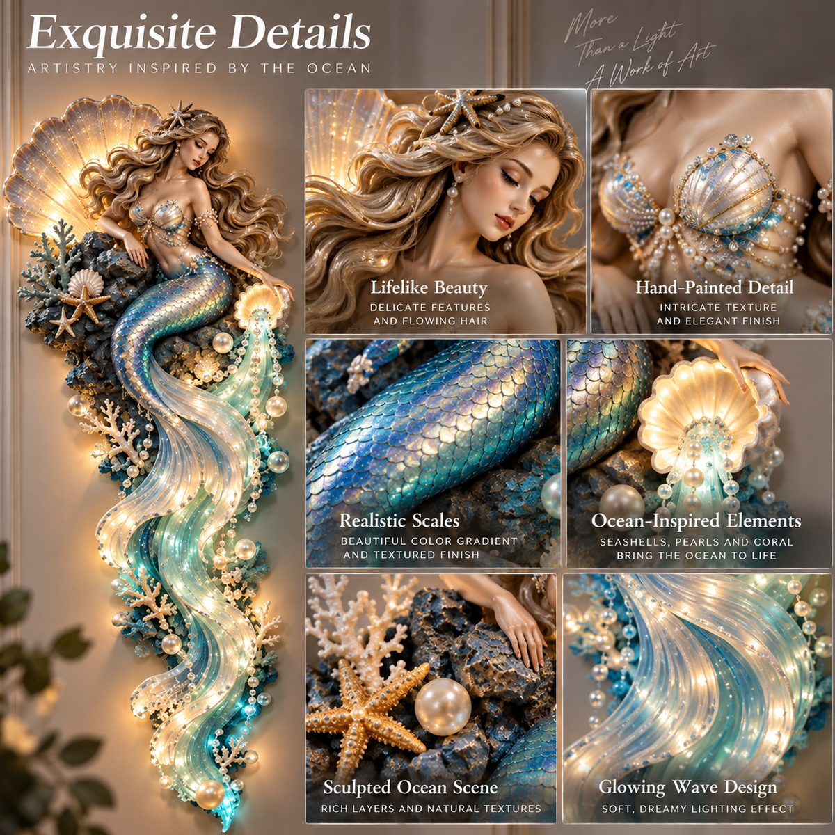 Mermaid sculptural craftsmanship