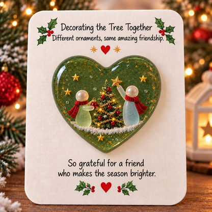 🔥Buy 3, Get 1 Free-❤️🎄 Christmas Besties Story Heart Keepsake Collection ✨🎁