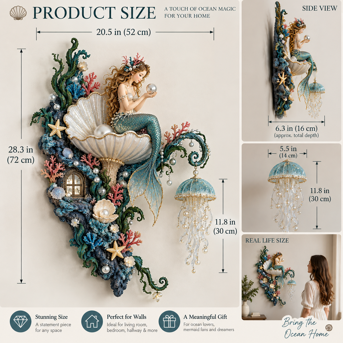 ⏰Limited Stock 50% OFF - 🧜‍♀️✨ Mermaid Pearl Wall Light 🐚🌊