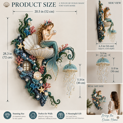 ⏰Limited Stock 50% OFF - 🧜‍♀️✨ Mermaid Pearl Wall Light 🐚🌊