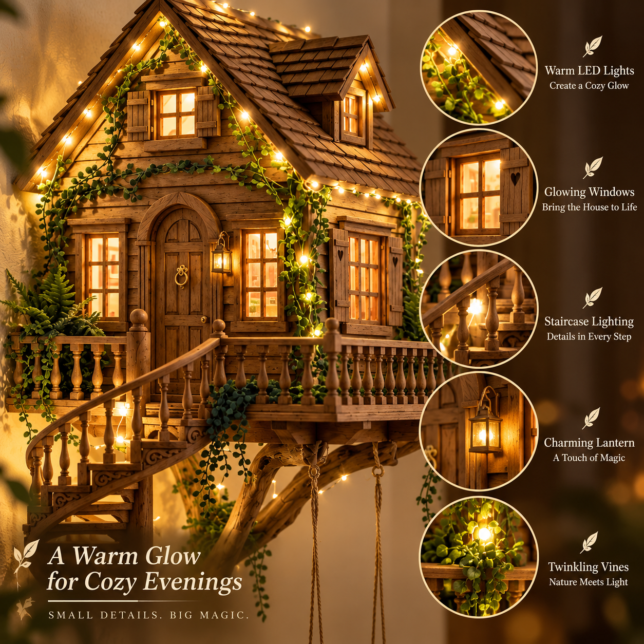 Enchanted treehouse wall decor details