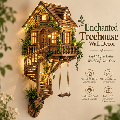 🌿✨ Enchanted Treehouse Wall Décor 🏡🧚