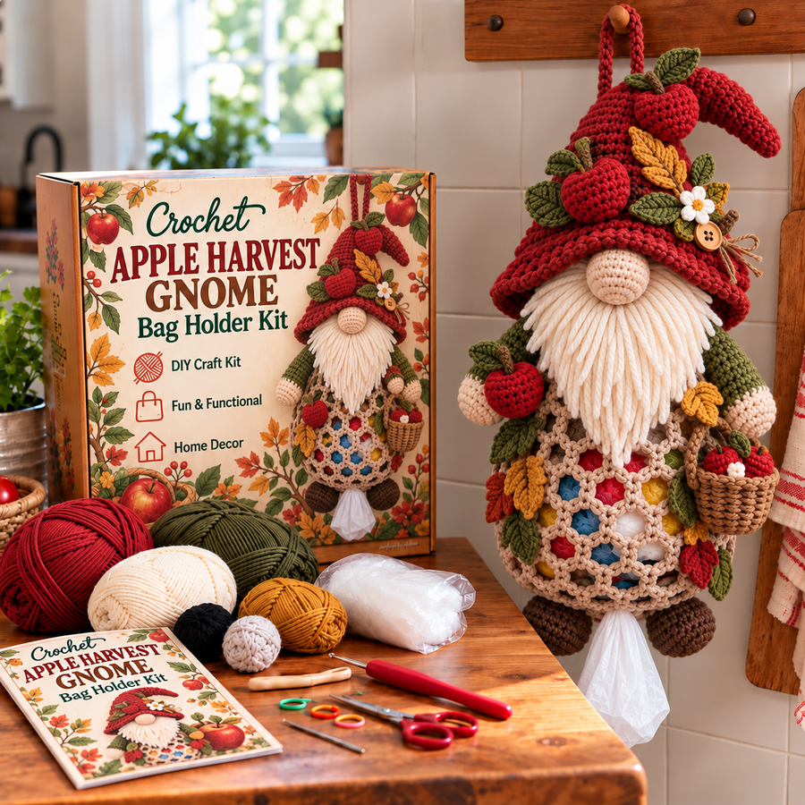 Harvest Gnome DIY crochet bag holder kit