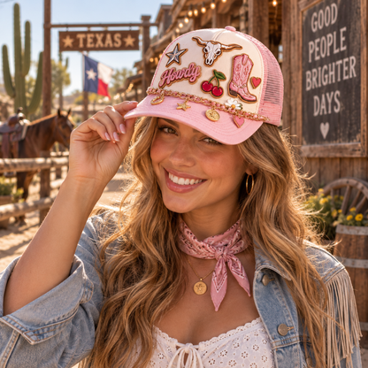 🧢 DIY Trucker Hat Patch Bar Kit – Create Your Own Custom Hat with Patches & Charms