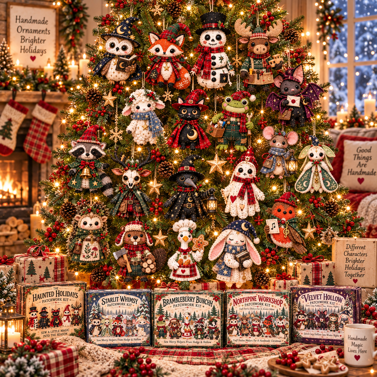 ✨ Christmas Patchwork Character DIY Kit™ – Create Your Own Handmade Holiday Friends 🎁🧵