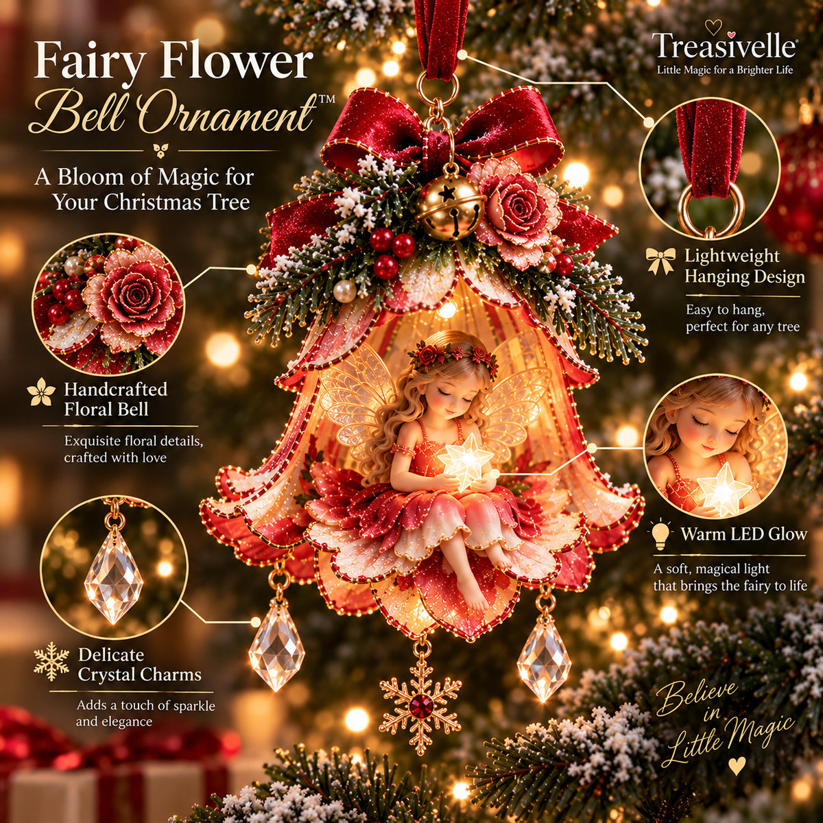 Enchanted Fairy Bell Ornament details
