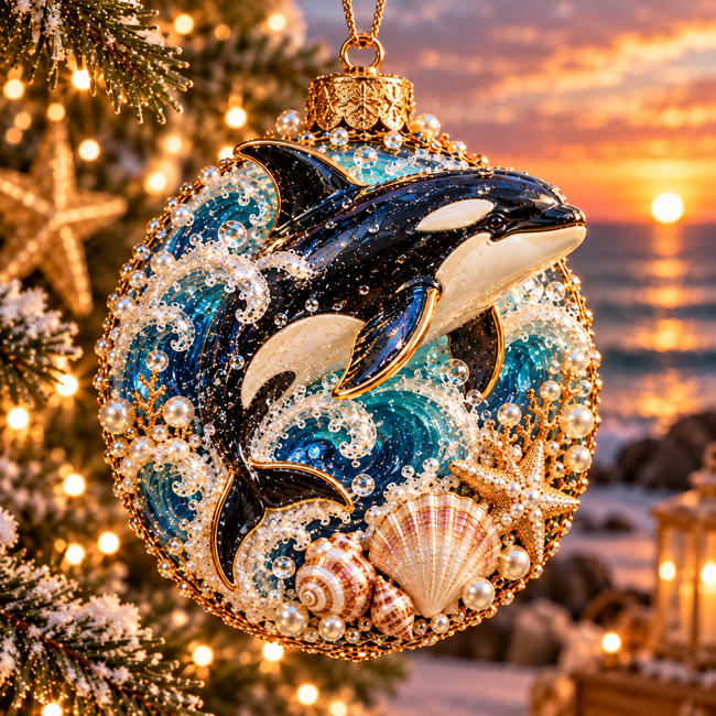 Orca ocean ornament