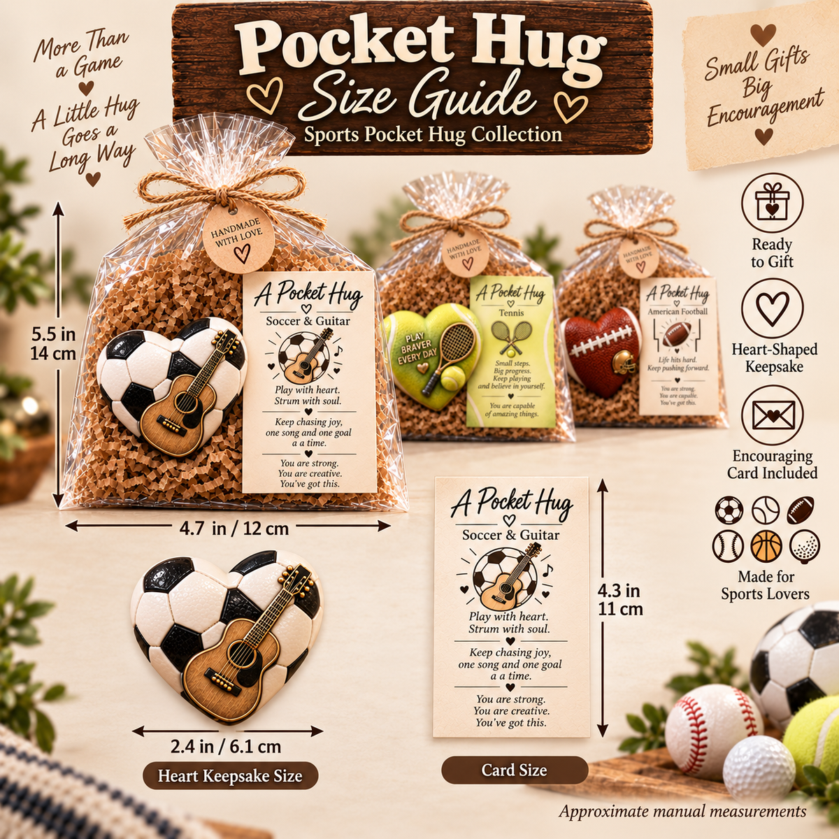 🏆 Sports Pocket Hug – Inspirational Keepsake Gift for Athletes & Sports Lovers ❤️