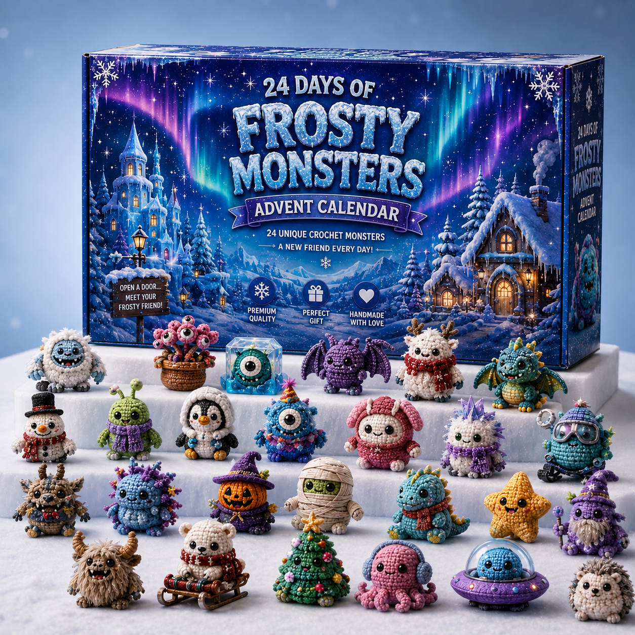 ❄️ 24 Days of Frosty Monster Christmas Advent Calendar – 24 Unique Winter Creature Collectibles