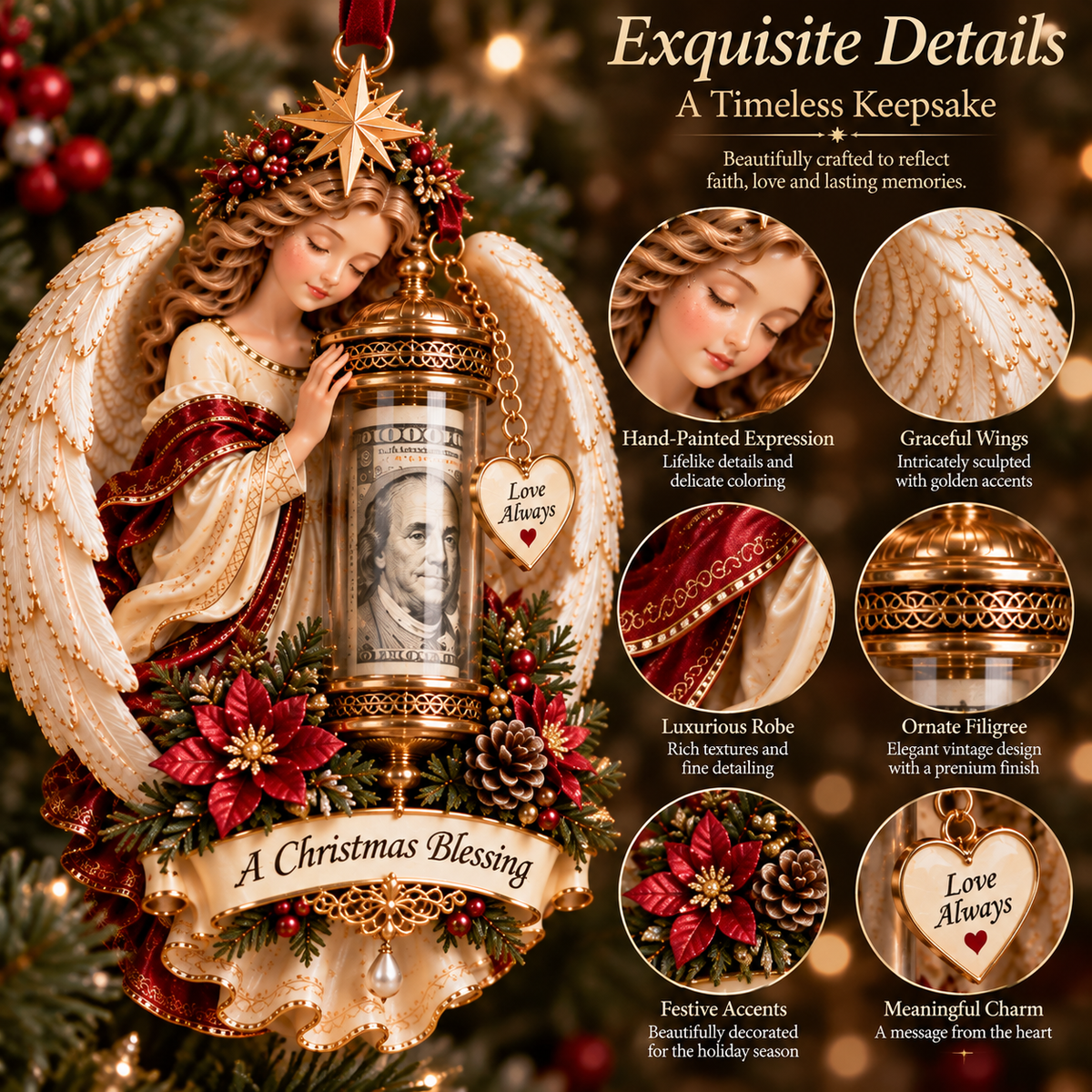👼 The Christmas Blessing Scroll™ — Angel Cash Gift & Keepsake Ornament