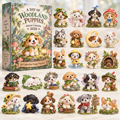 🌿🐾 Woodland Puppy™ Adventure Series – 24 Collectible Forest Figurines