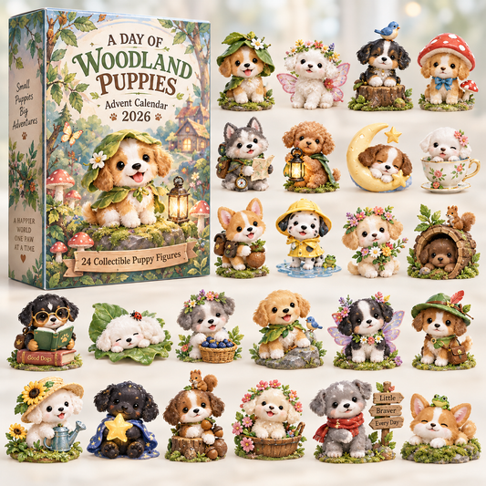 🌿🐾 Woodland Puppy™ Adventure Series – 24 Collectible Forest Figurines