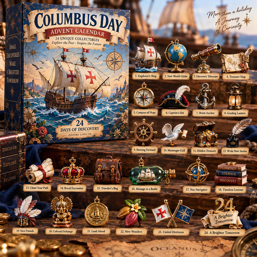 US⛵ Columbus Day Commemorative Collection™ – 24-Day Holiday Countdown & Collectibles